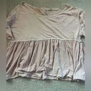 We the free oversized babydoll tee with distresssed collar